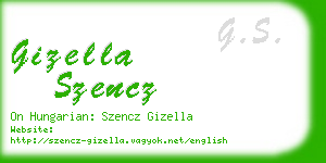 gizella szencz business card